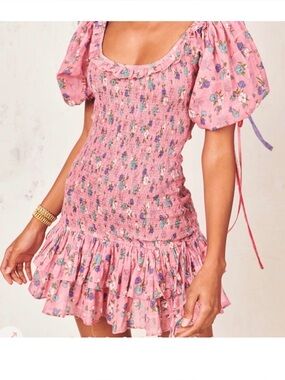 dormina cherry embroidered cotton mini dress Loveshackfancy Dormina Cherry Embroidered Cotton Mini Dress In Red - 35% Off
